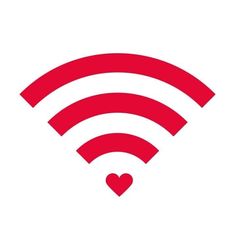 the wifi symbol is shown in red and white, with a heart on it