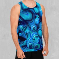 Aqua Pool Men's Tank Top - Azimuth Clothing Men's Tank, Sleeveless Shirt, Definition Prints, Mens Tank Tops, Sunny Days, Soft Fabric, Printing Process, High Definition, New Product