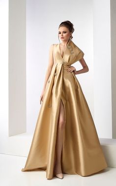 Gatti Nolli Couture ED4692 Gold Satin Evening Gown, Off Shoulder Gown, Couture Looks, Evening Dresses Online, Cheap Evening Dresses, Long Sleeve Cocktail Dress, Fall Wedding Guest Dress, Dresses Formal Elegant, Elegant Fall