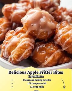 there is a plate full of apple fritter bites