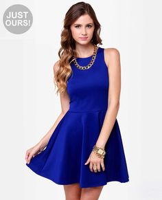 LULUS Exclusive Wanna Race? Royal Blue Dress