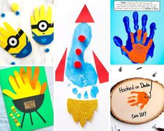 handprinted pictures and crafts for kids to make