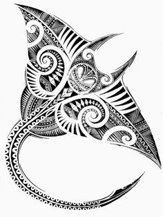 a drawing of a fish with intricate patterns on it