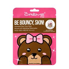 Description Be Bouncy, Skin! Bear Face Mask Animated Bear Face Mask Infused with Hydrating Watermelon Animate your skin with The Crème Shop's animal masks! Give your skin the hydration boost it deserves with our watermelon infused face mask. Watermelon helps intensely hydrate and nourish skin while boosting collagen pr The Crème Shop, The Creme Shop, Bear Mask, Creme Shop, Turmeric Face Mask, Disney Princess Belle, Avon Brochure, Watermelon Fruit, Makeup Sale