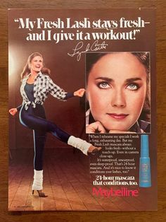 1982 Lynda Carter Maybelline Fresh Lash Vintage Print Ad/Poster Makeup Décor | eBay Vintage Makeup Ads, Makeup Ads, Ad Poster, Retro Makeup, 1980's Fashion, Lynda Carter, Vintage Makeup, 1980s Fashion, Mascara Lashes