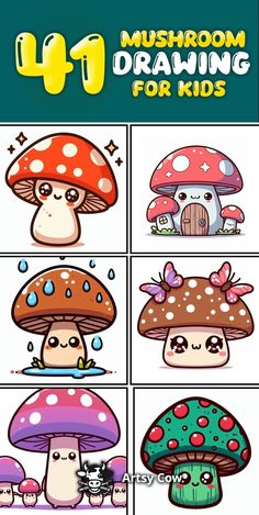 Explore the magical world of fungi with these 41 Mushroom Drawing Ideas. Perfect for kids, each drawing brings the mystery and beauty of mushrooms to life in a fun, artistic way. Cute Mushroom Drawing, Mushroom Drawing Ideas, Popup Market, Mushroom Doodle, Sticker Sketch, Whimsical Mushrooms, Mushroom Illustrations, Mushroom Illustration, Drawing Ideas For Kids