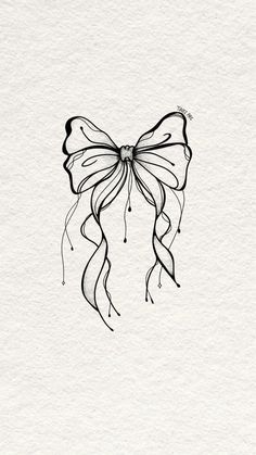 a black and white drawing of a butterfly with long hair on it's wings