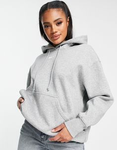 Sweatshirt by Nike Always here for a hoodie Drawstring hood Nike logo embroidery to chest Pouch pocket Oversized fit Nike Collection, Sweat Gris, Oversized Pullover, Pull & Bear, Oversized Hoodie, Women Hoodies Sweatshirts, White Trainers, Maxi Dress Trend, Drawstring Hoodie