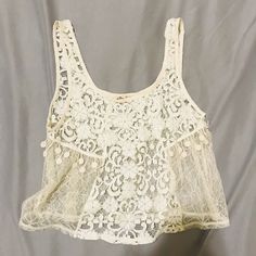 Hollister Lace Tank In Size Xs. In Like Brand New Condition, Rarely Worn. Can Be Worn As A Cute Beach Coverup! No Rips Or Tears. Beach Tops, Hollister Tops, Lace Tank Top, Lace Tank, Sewing Clothes, Hollister, Cover Up, Tank Top, Womens Tops