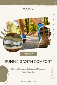 a flyer with the words running with comfort and an image of a person's feet