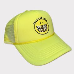 Polyester and Nylon Handmade in the USA Snapback Closure Gold Grill, Trucker Cap, Smiley, Caps Hats, Trucker Hat, Accessories Hats, Bathing Beauties, Electronic Accessories, Baseball