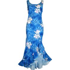 Orchid Royal Blue Dress Hawaiin Wedding, Hula Costume, Tahitian Dress, Samoan Dress, Hawaiian Wear, Orchid Blue, Island Style Clothing