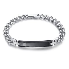 [Material] Stainless steel, hypo-allergenic, water resistant. will never turn green,Full light polished, the effect is stunning [Length] :8.5"(215cm), Easy to fit average adults, "Personalized Custom" option can also be customized with different lengths to fit your wrist as much as possible This Medical alert bracelets Personalized Custom engraved with Medical conditions, if there are diabetes, blood thinner and various allergies, they can be customized to provide you and your loved ones with mo Christmas Engagement, Medic Alert Bracelets, Medical Alert, Stretch Bands, Id Bracelets, Velvet Bag, Black Stainless Steel, Medical Conditions, Boyfriend Girlfriend