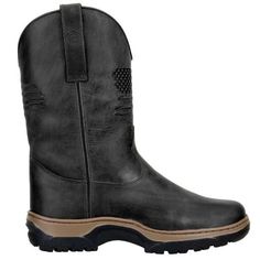 Category:Boots; Upper Materials:Faux Leather; Embellishment:Splicing; Season:Winter,Fall; Gender:Men's; Activity:Walking; Toe Shape:Round Toe; Style:Casual,Classic; Boot Shaft:Mid-Calf Boots; Outsole Materials:Rubber; Occasion:Daily,Outdoor; Closure Type:Loafer; Function:Comfortable,Waterproof; Pattern:Solid Colored; Listing Date:09/22/2023; 2024 Trends:Cowboy Boots; Foot Length:null; Foot Width:null; Size chart date source:Provided by Supplier. Black Country Style Boots With Round Toe, Country Style Black Round Toe Boots, Western Moto Boots With Reinforced Toe For Winter, Insulated Leather Western Boots, Western Style Moto Boots For Winter Outdoor, Western Style Winter Work Boots With Round Toe, Western Style Winter Boots For Outdoor, Western Style Winter Outdoor Boots, Western Style Waterproof Boots For Winter Outdoor