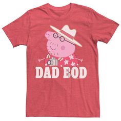 Celebrate your Dad with this men's Peppa Pig Father's Day tee. Celebrate your Dad with this men's Peppa Pig Father's Day tee. FEATURES Crewneck Short sleeveFABRIC & CARE Cotton, polyester Machine wash Imported Size: L. Color: Red. Gender: male. Age Group: adult. Pattern: Graphic. Peppa Pig Shirt, Pepa Pig, Pig Shirts, Dad Bod, Father's Day T Shirts, Pattern Graphic, Peppa Pig, Red And Grey, Fabric Care