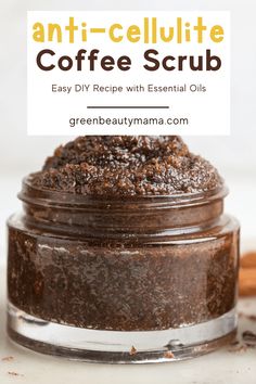 Anti-Cellulite DIY Coffee Scrub Olive Oil Scrub Diy, Coffee Body Scrub Diy Coconut Oil, Coffee Grounds Uses Skin, Used Coffee Grounds Scrub, Coffee Grounds For Hair, Diy Coffee Scrub Used Grounds, Coffee Grounds Scrub, Diy Eye Serum