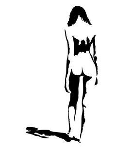 a black and white drawing of a woman's body in the shape of a dress