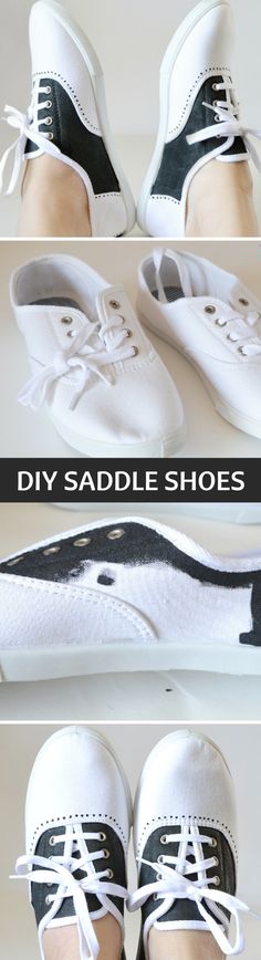 Shoe Makover: Painted Faux Saddle Shoes Tutorial Painted Saddle, 50s Sock Hop, Grease Party, Shoes Tutorial, Shoes Craft, Sock Hop Party, 1950s Party, Sock Hop, Hallowen Costume