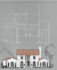 an architectural drawing of a house