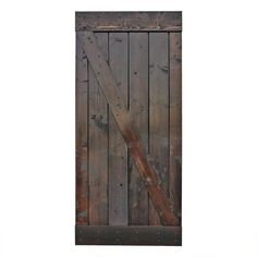 an old wooden door is open on a white background