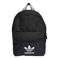 adidas Small Adicolor Classic Backpack 'Black' IJ0762 Adidas Streetwear Bag With Logo, Adidas Logo Nylon Bag For Streetwear, Adidas Logo Standard Backpack For Everyday Use, Adidas Logo Backpack For Everyday Use, Sporty Adidas Logo Backpack, Sporty Adidas Backpack, Adidas Logo Backpack For Streetwear, Adidas Backpack With Logo For Streetwear, Sporty Adidas Logo Backpack For Streetwear