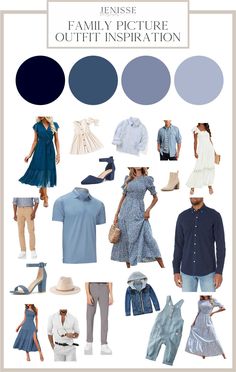 a collage of clothes and hats with the words family picture outfit inspiration on it