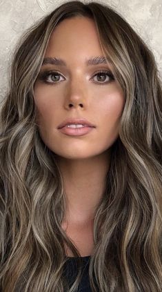 Brunette Balayage Hair 2023, Subtle Highlights Short Hair, Cool Tone Highlights Curly Hair, Natural Blonde Highlights On Dark Hair, Teasy Lights Brunette Ashy, Ashy And Mocha Highlights, Brunette Teasy Lights, Partial Highlights For Brunettes Ash, Mushroom Brown With Blonde Highlights