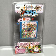 World's Smallest Candyland Board Game Toy Miniature Mini Pocket New Nip New In The Package Ready To Ship From Smoke-Free Environment. Small World Toys, Mini Board Games, Worlds Smallest Toys, Mini Verse Toy, Tiny Collectible Toys, World's Smallest Toys, Candyland Board Game, Family Feud Game, Small Collectibles