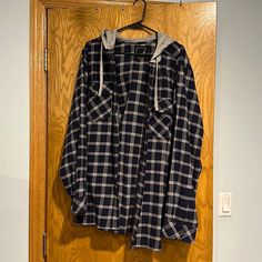 Lily And Lottie (Chelsea Deboer Brand) Navy Blue And Cream Flannel Button Up, With Hood. Women’s. Size Xxl. Bought The Wrong Size. New Without Tags. Never Worn. Perfect Condition. Great To Wear With A Tshirt And Leggings. Flannel Outerwear With Buttons, Long Sleeve Flannel Outerwear With Buttons, Winter Blue Flannel Outerwear, Chelsea Deboer, Flannel Hoodie, Utility Jacket, Button Up, Navy Blue, Chelsea