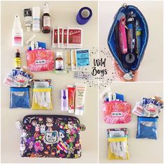 Ju-Ju-Be packing ideas - Small Be Set Piece photo by Nadine Muller Purse First Aid Kit, Mom Purse Essentials, Toiletries List, Sports Mom Bag, Nurse Work Bag, Period Starter Kit, Mini Emergency Kit, Mom Purses