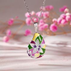 Flowers had powerful meanings during the 19th and early 20th centuries, and purple violets, were given to represent that the giver's thoughts were consumed with love for the recipient. This necklace with the most beautiful flower motif with exquisite colorful enamel and elegant white stones. You can wear it as a cute spring accessory or a pop of color all year around!Weight: 3.07 gMaterial: Plating Color: Elegant Multicolor Flower Shaped Necklace, Purple Necklace For Mother's Day Gift, Purple Flower Pendant Necklace For Gift, Purple Flower Necklace For Gift, Purple Flower Necklace For A Gift, Purple Necklace With Flower Charm For Gift, Purple Necklace With Flower Charm As Gift, Purple Pendant Necklace For Mother's Day, Elegant Purple Flower Necklace For Gift