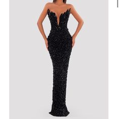 Black Dress. Only Worn Once! Albina Dyla, Matric Dance Dresses, Black Beaded Dress, Gorgeous Prom Dresses, Dinner Dress Classy, Senior Prom Dresses, Glamour Dress, Prom Dress Inspiration, Cute Prom Dresses