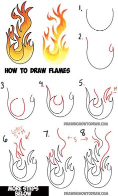 how to draw flames step by step instructions for children and adults in this video, you can