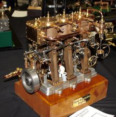 an antique engine on display at a museum