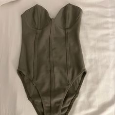 Marishka Bodysuit Khaki Cute With Jeans And For Going Out Size 2 Fits True To Size Never Worn In Great Condition Dark Green Bodysuit, Fitted Sleeveless Lined Bodysuit, Green Bodysuit, Soul Food, Princess Polly, Army Green, Dark Green, Going Out, Size 2