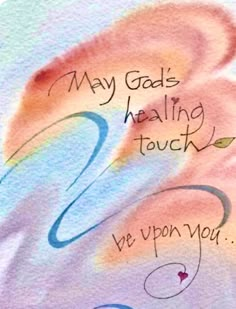 a painting with words written on it that says, may god's helping touch we upon you