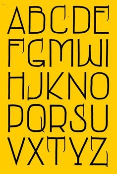 a black and yellow poster with the alphabet in it's uppercase, lowercase letters