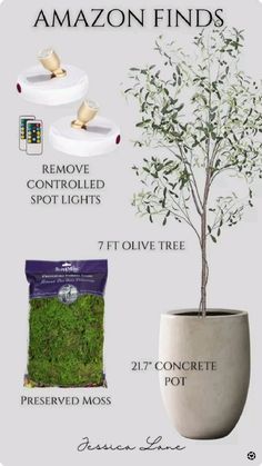 an advertisement for the amazon finder shows how to grow trees in pots and plant them