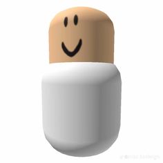 an image of a pill with a smiley face on it's head and arms