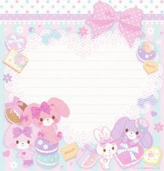 Memo Pad Design, Hello Kitty Printables, Character Profiles, Note Writing Paper, Memo Paper, Lit Wallpaper, Cute Stationary, Printable Scrapbook Paper, Cute Notes