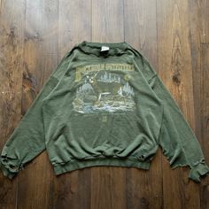 Vintage 1998 Heavily Distressed Thrashed Rips Deer Nature Wildlife Crewneck Sweatshirt / size 2XL Pit to Pit:    26" Length:   26" Sleeve:    30" Heavily distressed/thrashed. Please check the measurements before purchasing -------------------------------- ⚠️ Please Note: All of our items are vintage. Please note that with vintage clothing, items may show some signs of wear. We do our best to include as much information about the items condition as possible. Please look carefully through the phot How To Distress A Sweatshirt, Vintage Crewneck Outfit, Vintage Bambi, Rare Clothing, Vintage Crewneck Sweatshirt, Nature Wildlife, Fuzzy Sweater, Sweater And Shorts, Fast Fashion