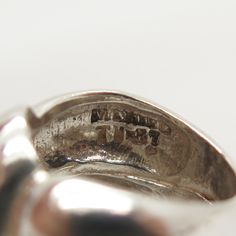 925 Sterling Silver Vintage Mexico Modernist Ring Size 6 Weight: 16.5g WELCOME TO PAWN SHOP We are an actual pawn shop and have been in business for over 25 years. Since 1990, our establishment has been serving a variety of clients by providing them with short term cash solutions and options of liquidity regarding their treasured heirlooms. Acknowledging that today′s customers are very sophisticated and are looking for a variety of investments, our acquisitions are hand-picked for our special cl Vintage Engraved Sterling Silver Dome Ring, Vintage Sterling Silver Engraved Dome Ring, Collectible Sterling Silver Hallmarked Dome Ring, Sterling Silver Hallmarked Dome Ring Collectible, Sterling Silver Hallmarked Dome Ring For Collectors, Vintage Sterling Silver Dome Ring For Formal Occasions, Silver Dome Ring Stamped 14k, Vintage Sterling Silver Engraved Ring With Hallmarks, Kyanite Ring