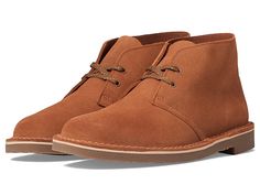 Clarks Bushacre 3 - Men's Shoes : Tan Suede : If you're looking for a shoe that delivers comfort, quality, and style, the Clarks Bushacre 3 desert boot is a perfect match. This lace-up chukka provides lasting comfort with its cushioned footbed and ankle-height topline. Made of leather or suede with synthetic linings and a cushioned footbed. Durable rubber outsole. Imported. Measurements: Weight: 1 lb 4 oz Product measurements were taken using size 9.5, width EE - Wide. Please note that measureme Casual Suede Chukka Boots Plain Toe, Casual Suede Chukka Ankle Boots, Casual Suede Chukka Boots With Textured Sole, Suede Lace-up Chukka Boots For Fall, Casual Fall Work Boots With Suede Lining, Casual Lace-up Boots With Suede Lining And Plain Toe, Casual Ankle Work Boots With Suede Lining, Casual Suede Lace-up Work Boots, Casual Moc Toe Desert Boots With Leather Footbed