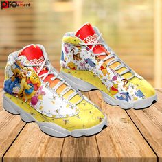 Contact us: contact@profxnz.com if you need assistance - Product Infomation: Disney winnie the pooh air jordan 13 shoes Air Jordan 13This is Shoes Air Jordan 13 Custom Print On Demand. Best shoes gifts for men women with full size+ Style: Air Jordan 13.+ Upper skin can print patterns.+ Hidden laces perforated webbing morder beautiful and firm.+ Shoes constructed with rubber sole wear-resistant and antiskid.+ TPU buckle upscale environmental protection and wear resistance, no customizable.+ High Jordan 13 Shoes, Shoes Retro, Popular Sneakers, Air Jordan Sneakers, Shoes Air, Sports Training, Jordan 13, Shoe Gifts, Sneaker Shoes