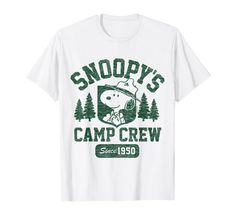 snoopy's camp crew since 1950 t - shirt for men and women in white