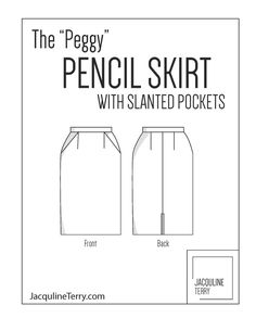 The peggy Pencil Skirt With Slanted Pockets | Etsy Skirt With Pockets Pattern, Pencil Skirt Pattern, Everyday Skirts, Blind Hem, Skirt Sewing Pattern, Skirt Sewing, Classic Skirts, Skirt Patterns Sewing, Sewing Skirts