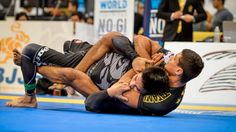 two men are wrestling in a competition with the words, the 3 best bjj no gi techniques