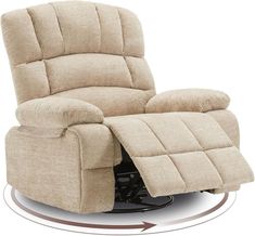 #ad Premium 360? Swivel Rocker Recliner Chair Oversized Manual Nursery Glider Single Sofa, Furniture