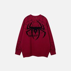 Spider Sweater, Harajuku Women, Pull Oversize, Dark Style, Unique Sweaters, Trendy Sweaters, Oversized Jumper, Winter Pullover, Sweater Oversize