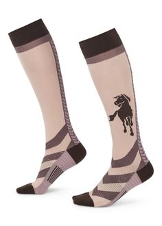 Kerrits Free Spirit Wool Knee-Hi Sock These wool blend equestrian boot socks are warm, breathable, and thin enough to slip perfectly into tall boots. Mid-foot compression supports arches and soothes tired feet while reinforced toes and heels keep feet comfy for the long run, or gallop. Fun colors coordinate with your favorite Kerrits layers. Features: Lightweight wool blend provides comfort and breathability in tall boots Reinforced heel and toe Knee-high length in a fun horse design Equestrian Boots, Leather Halter, Horse Designs, Boot Socks, Kids Boots, Tall Boots, Free Spirit, Cold Day, How To Run Longer